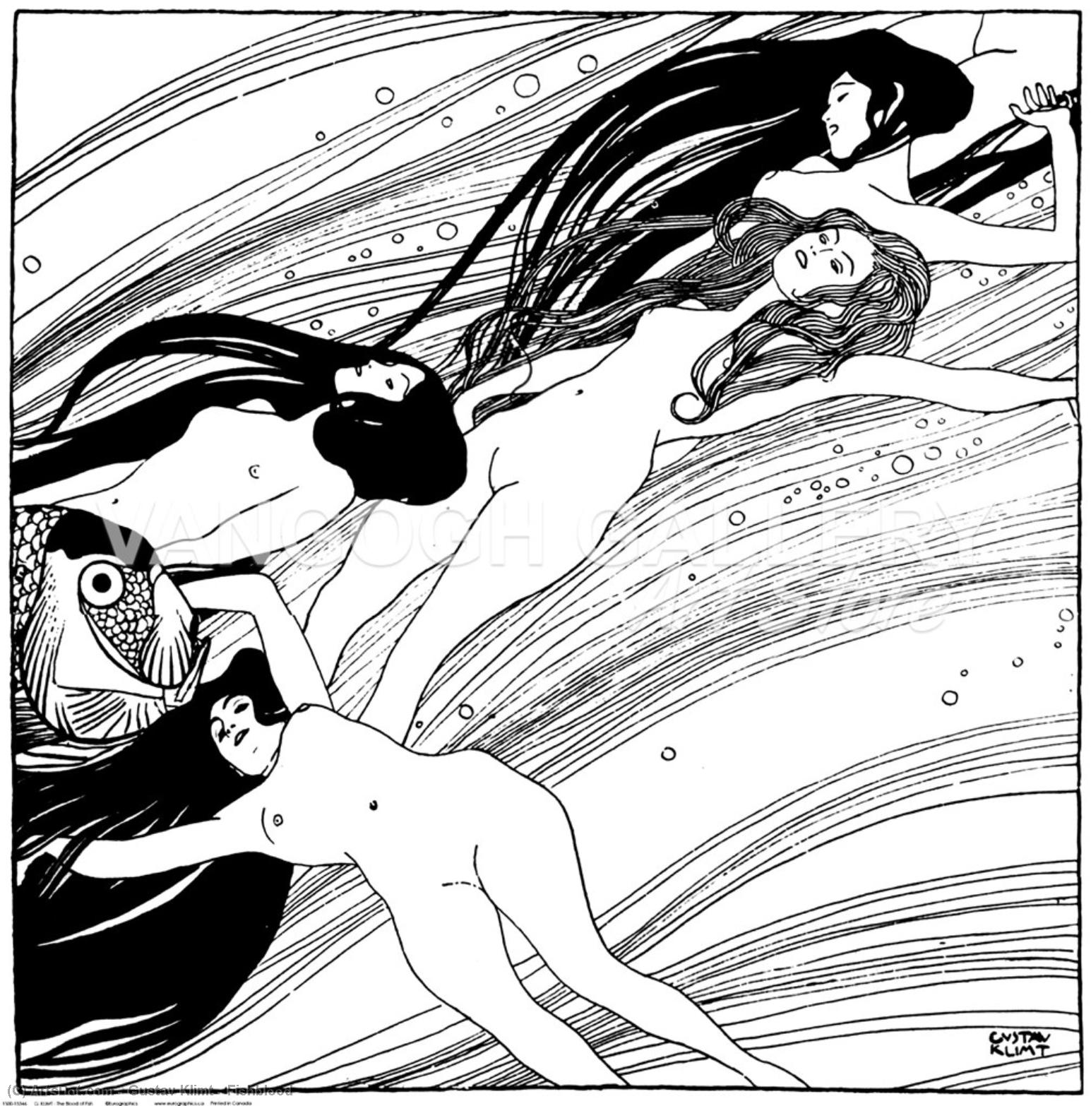 Wikioo.org – L'Enciclopedia delle Belle Arti - Pittura, Opere di Gustav Klimt - Fishblood