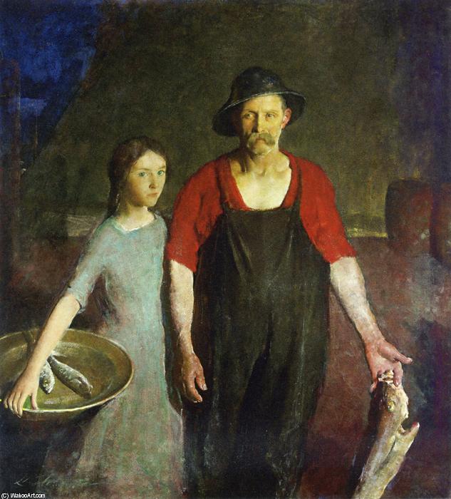 WikiOO.org - Enciklopedija dailės - Tapyba, meno kuriniai Charles Webster Hawthorne - Fisherman and his Daughter