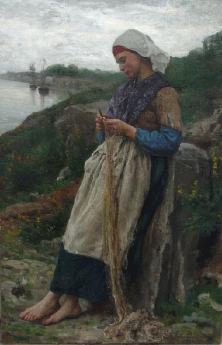 WikiOO.org - 백과 사전 - 회화, 삽화 Jules Adolphe Aimé Louis Breton - A Fisherman's Daughter