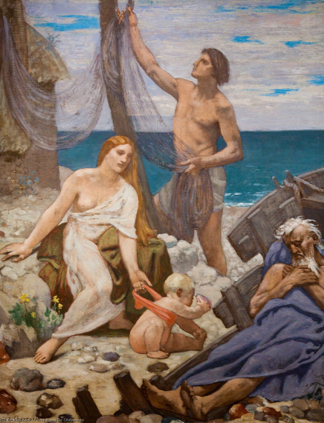 Wikioo.org – La Enciclopedia de las Bellas Artes - Pintura, Obras de arte de Pierre Puvis De Chavannes - Familia del pescador