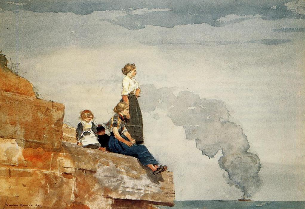 Wikioo.org - Bách khoa toàn thư về mỹ thuật - Vẽ tranh, Tác phẩm nghệ thuật Winslow Homer - Fisherman's Family (also known as The Lookout)