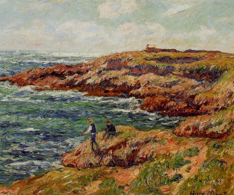 WikiOO.org - دایره المعارف هنرهای زیبا - نقاشی، آثار هنری Henri Moret - Fishermen on the Breton Coast
