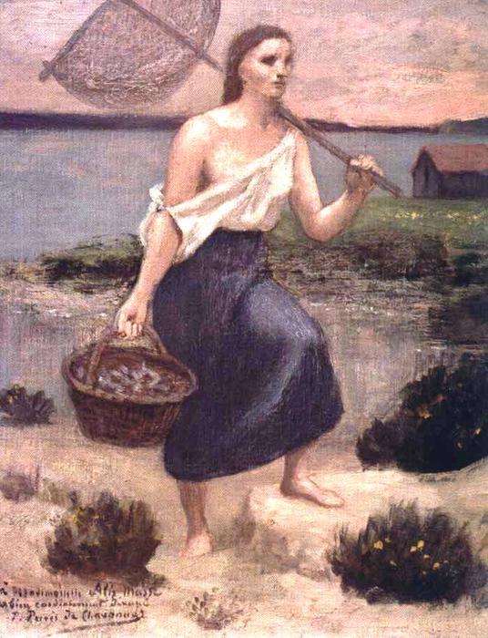 WikiOO.org – 美術百科全書 - 繪畫，作品 Pierre Puvis De Chavannes - 该Fisherwoman