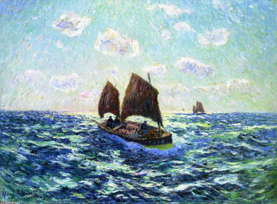 Wikioo.org - The Encyclopedia of Fine Arts - Painting, Artwork by Henri Moret - Fishing Boat in Brittany