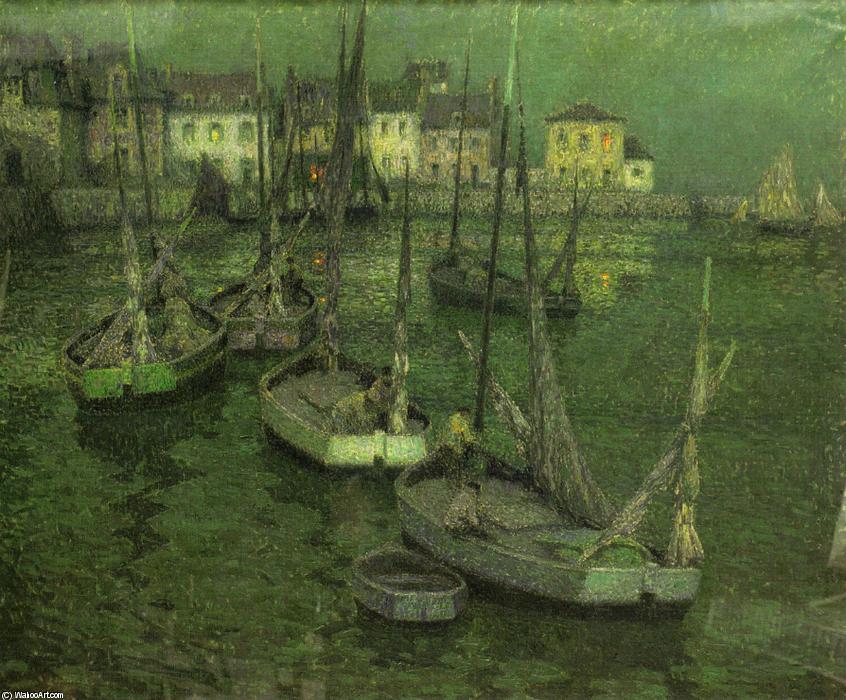 Wikioo.org - The Encyclopedia of Fine Arts - Painting, Artwork by Henri Eugène Augustin Le Sidaner - Fishing Boats