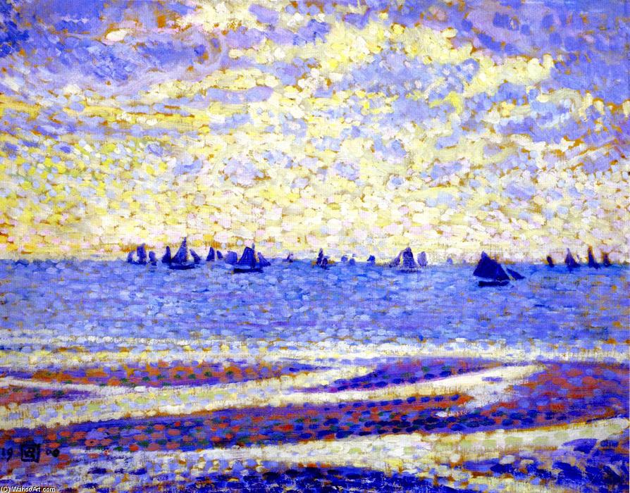 Wikioo.org - The Encyclopedia of Fine Arts - Painting, Artwork by Theo Van Rysselberghe - Fishing Boats in Boulogne (also known as Barques de pêche de Boulogne)