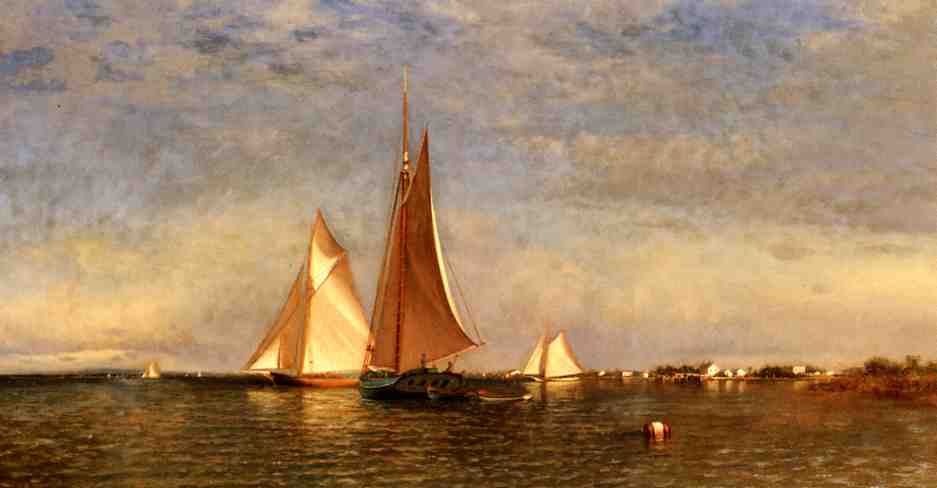 Wikioo.org - The Encyclopedia of Fine Arts - Painting, Artwork by Francis A Silva - Fishing Boats on Jamaica Bay