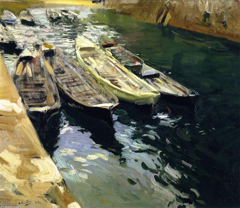 Wikioo.org - The Encyclopedia of Fine Arts - Painting, Artwork by Joaquin Sorolla Y Bastida - Fishing Boats, Port of Zarauz