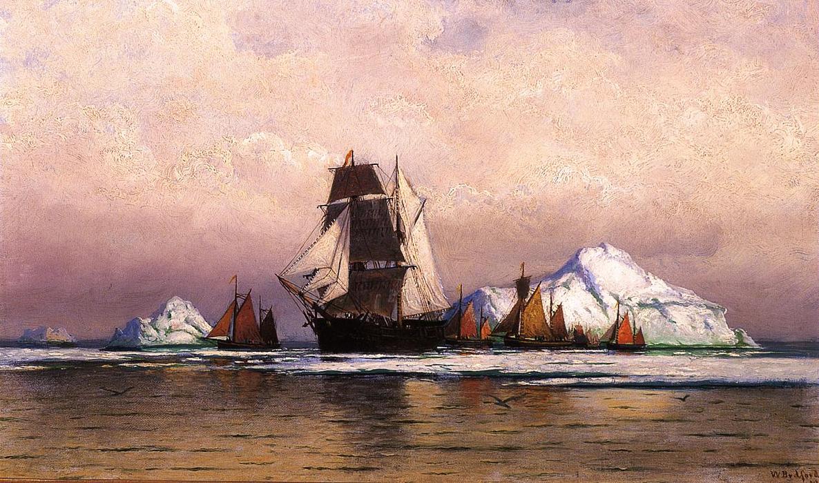 Wikioo.org - สารานุกรมวิจิตรศิลป์ - จิตรกรรม William Bradford - Fishing Fleet off Labrador