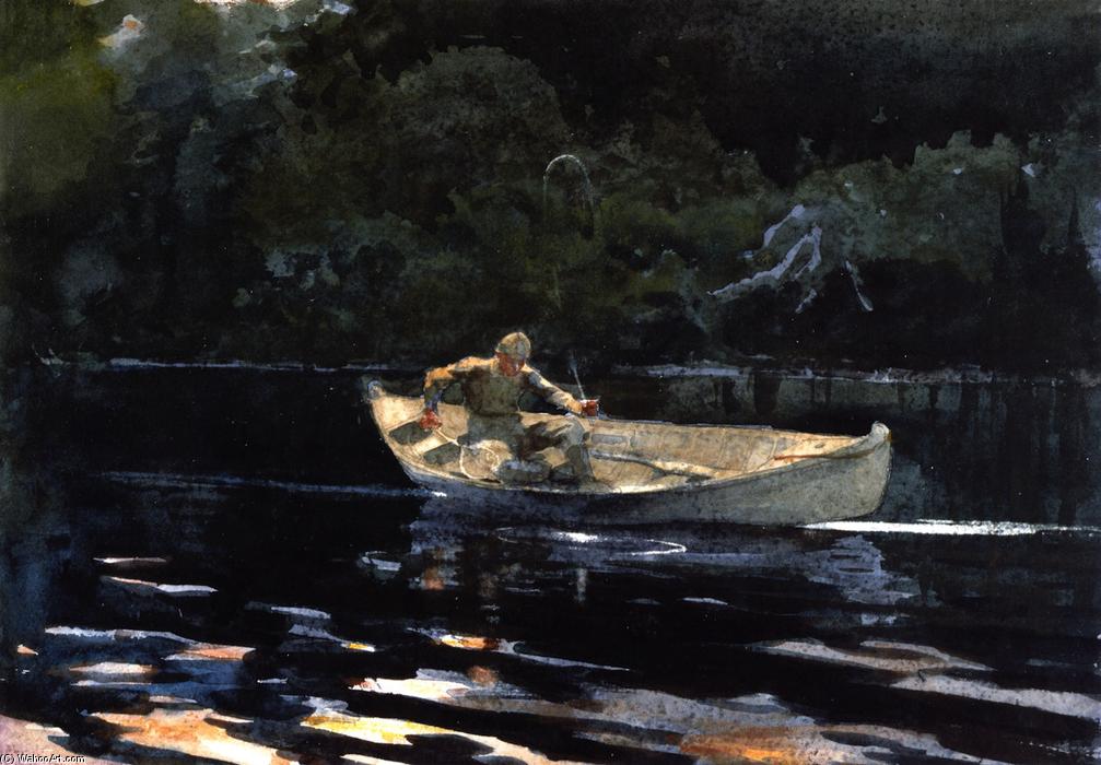 WikiOO.org - Güzel Sanatlar Ansiklopedisi - Resim, Resimler Winslow Homer - Fishing in the Adirondacks