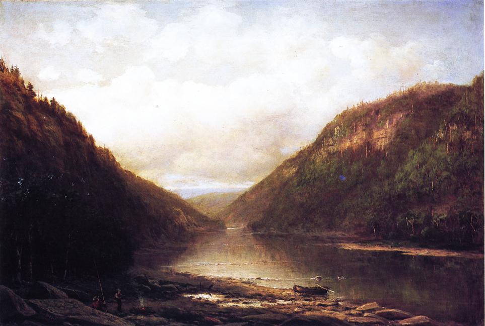 Wikioo.org - The Encyclopedia of Fine Arts - Painting, Artwork by George Hetzel - Fishing on the Conemaugh