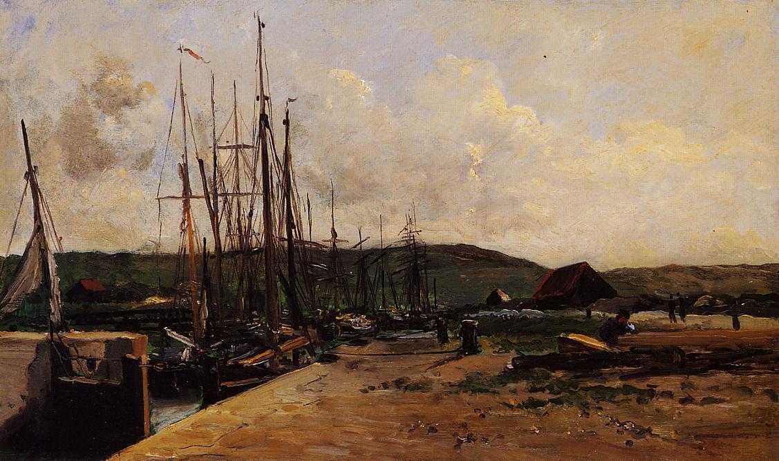 Wikioo.org - The Encyclopedia of Fine Arts - Painting, Artwork by Charles François Daubigny - Fishing Port