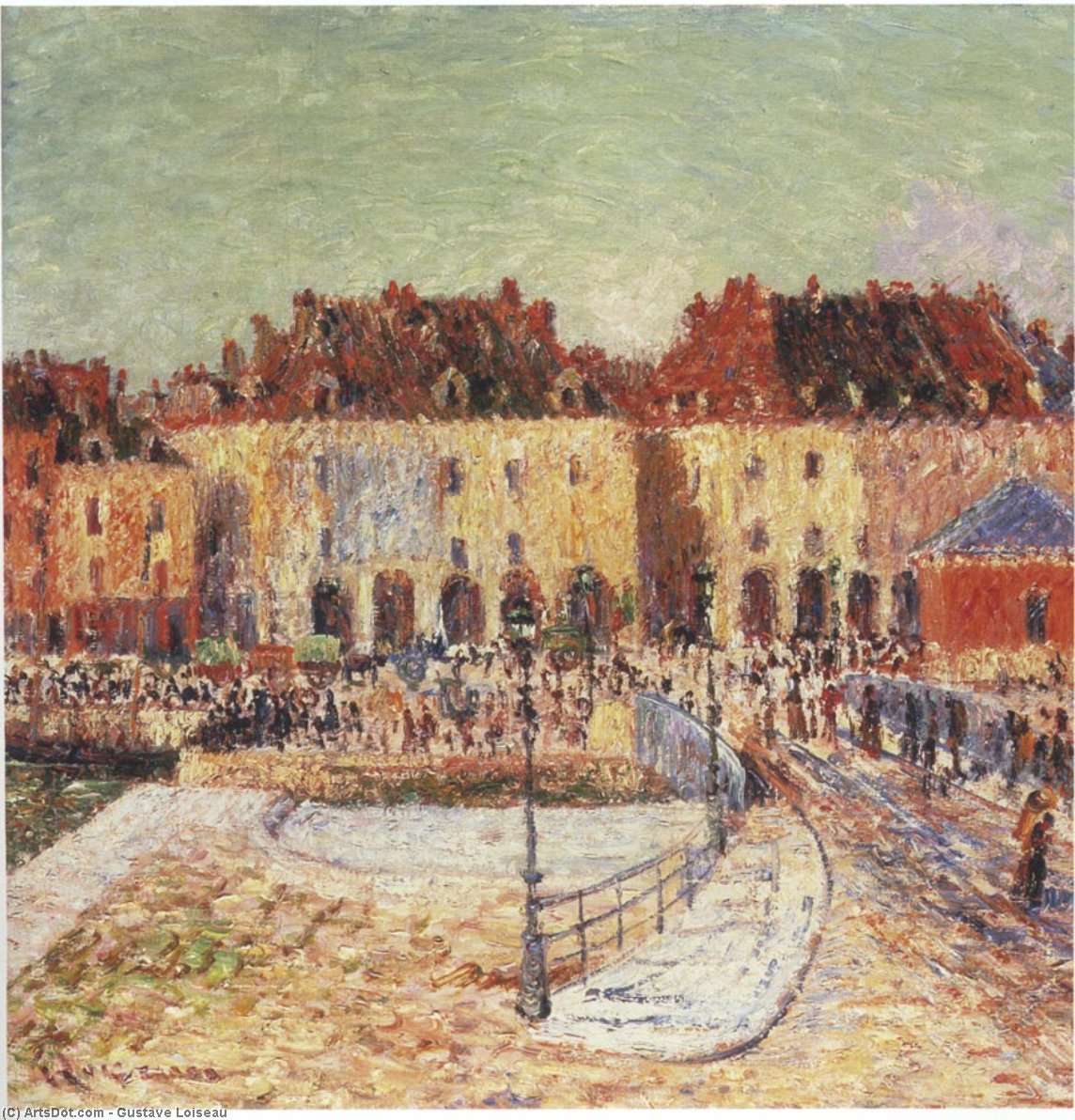 Wikioo.org – La Enciclopedia de las Bellas Artes - Pintura, Obras de arte de Gustave Loiseau - Mercado del pescado en Dieppe