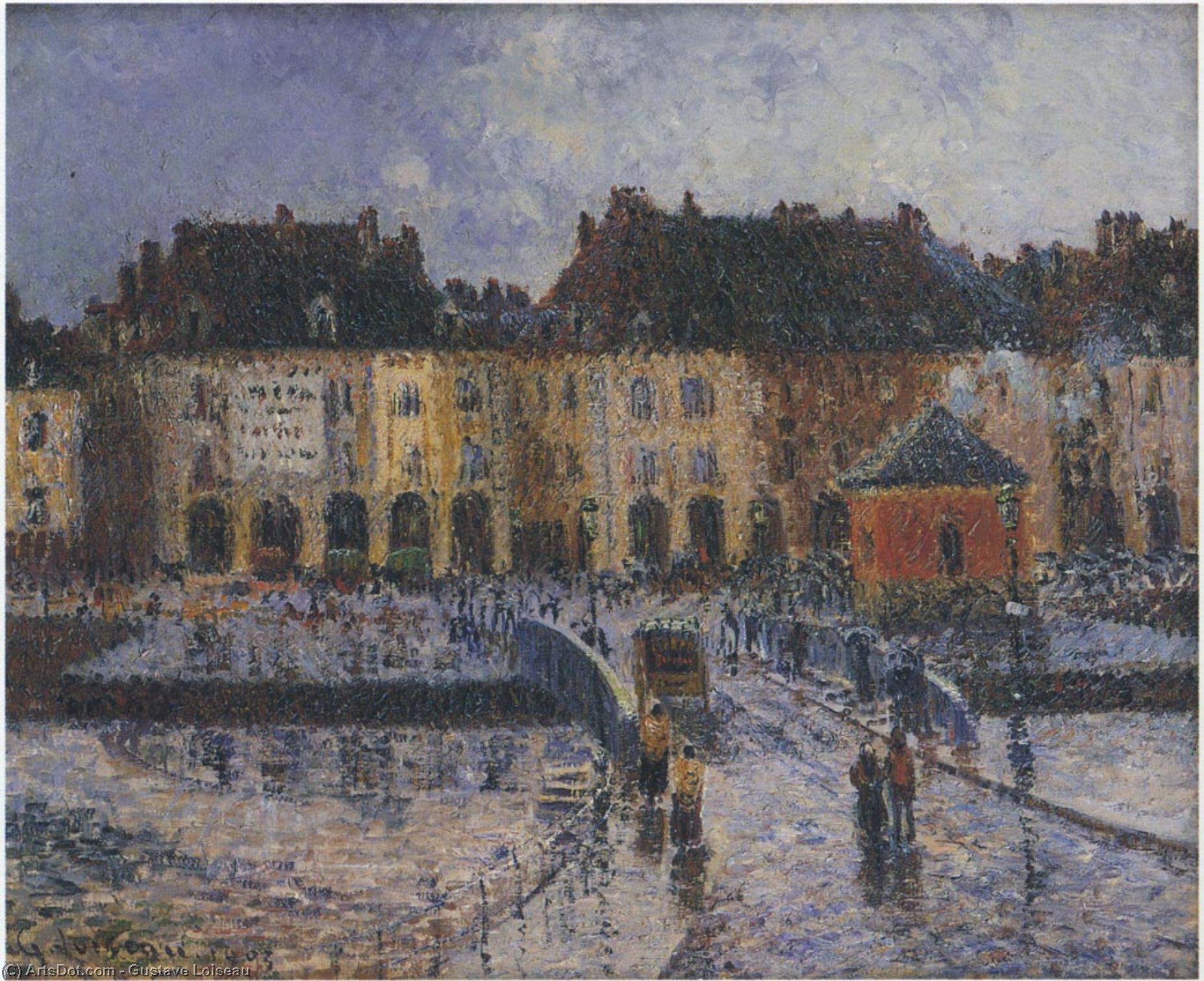 Wikioo.org – La Enciclopedia de las Bellas Artes - Pintura, Obras de arte de Gustave Loiseau - pescado mercado en el Puerto de Dieppe