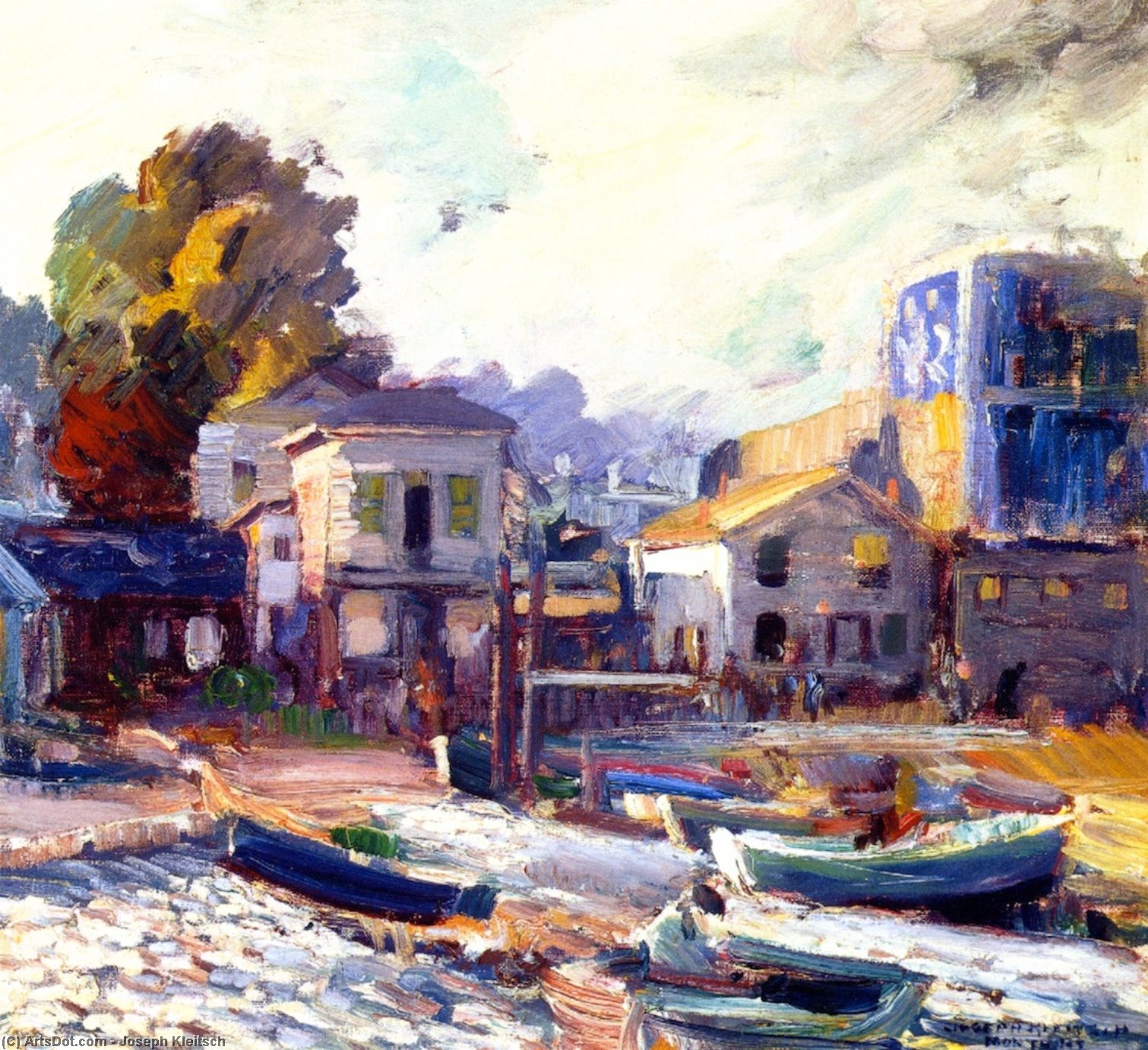 Wikioo.org - The Encyclopedia of Fine Arts - Painting, Artwork by Joseph Kleitsch - Fish Market - Monterey