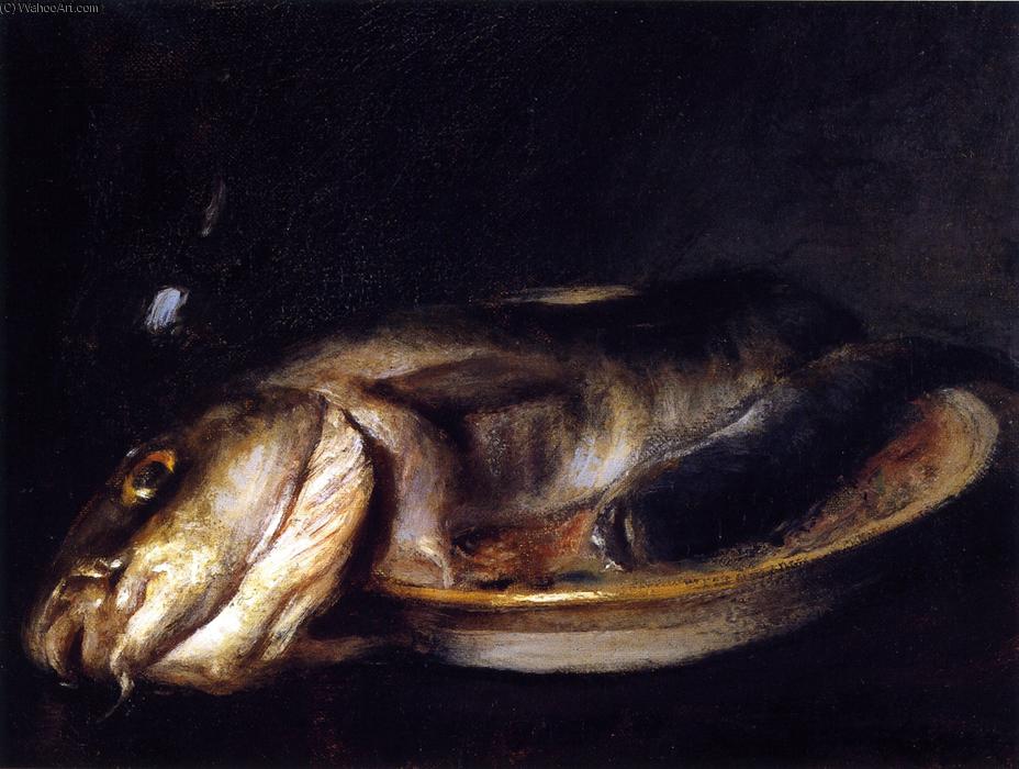 Wikioo.org - The Encyclopedia of Fine Arts - Painting, Artwork by William Merritt Chase - Fish on a Plate