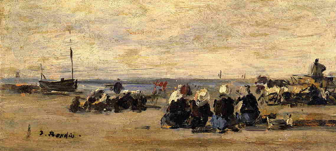 Wikioo.org - The Encyclopedia of Fine Arts - Painting, Artwork by Eugène Louis Boudin - Fishwomen at Berck