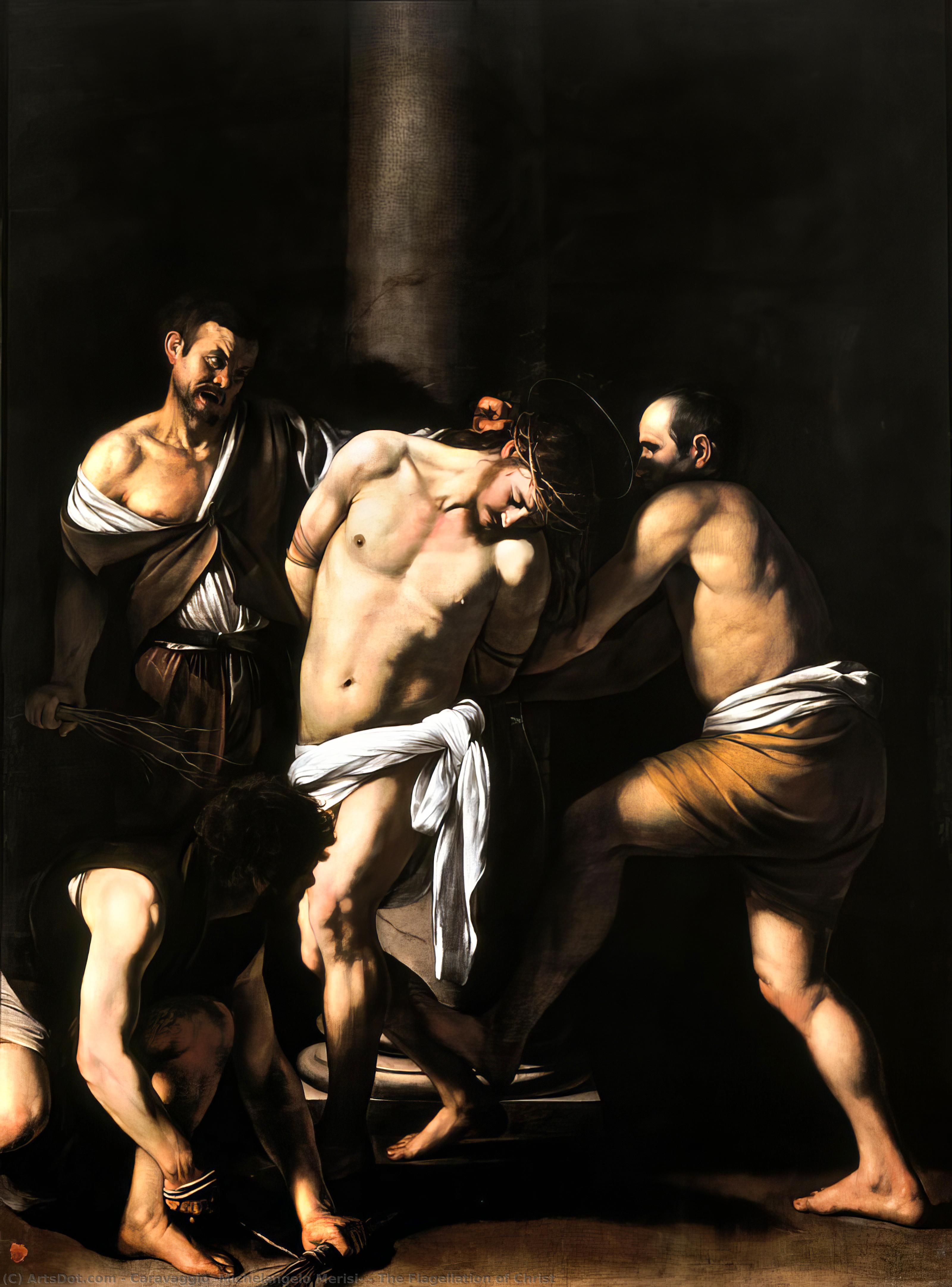 Wikioo.org - The Encyclopedia of Fine Arts - Painting, Artwork by Caravaggio (Michelangelo Merisi) - The Flagellation of Christ