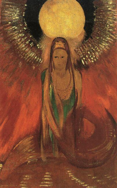 Wikioo.org - The Encyclopedia of Fine Arts - Painting, Artwork by Odilon Redon - The Flame (also known as Goddess of Fire)
