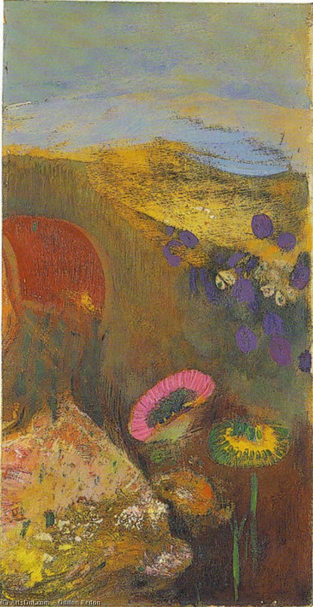 Wikioo.org - The Encyclopedia of Fine Arts - Painting, Artwork by Odilon Redon - Fleurs étranges