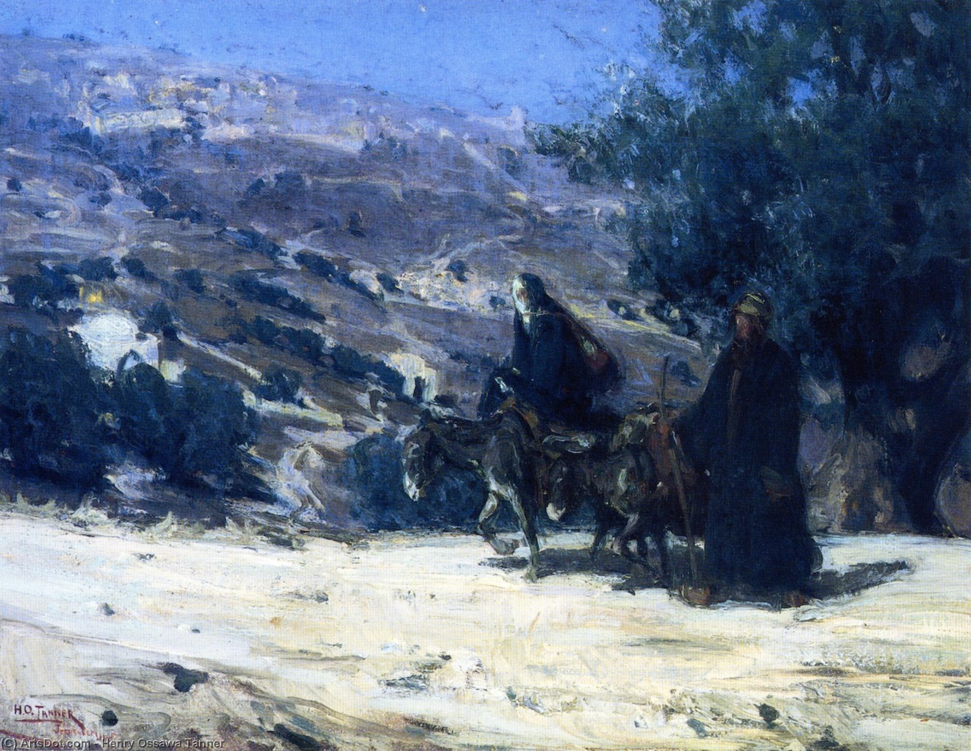 Wikioo.org - The Encyclopedia of Fine Arts - Painting, Artwork by Henry Ossawa Tanner - Flight into Egypt