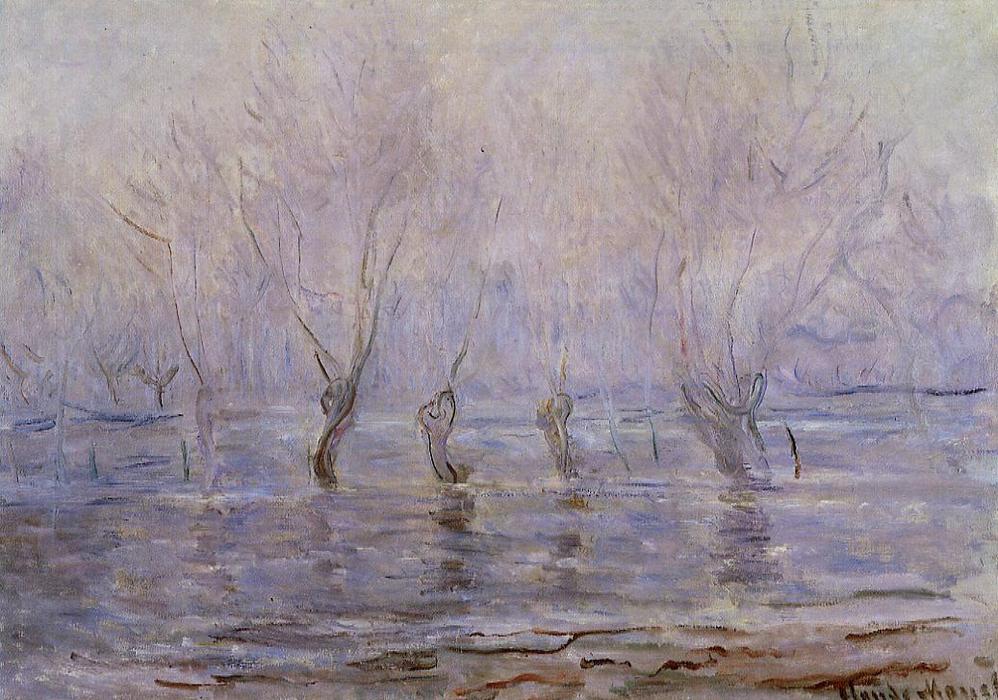 WikiOO.org - 百科事典 - 絵画、アートワーク Claude Monet - ジヴェルニーの洪水
