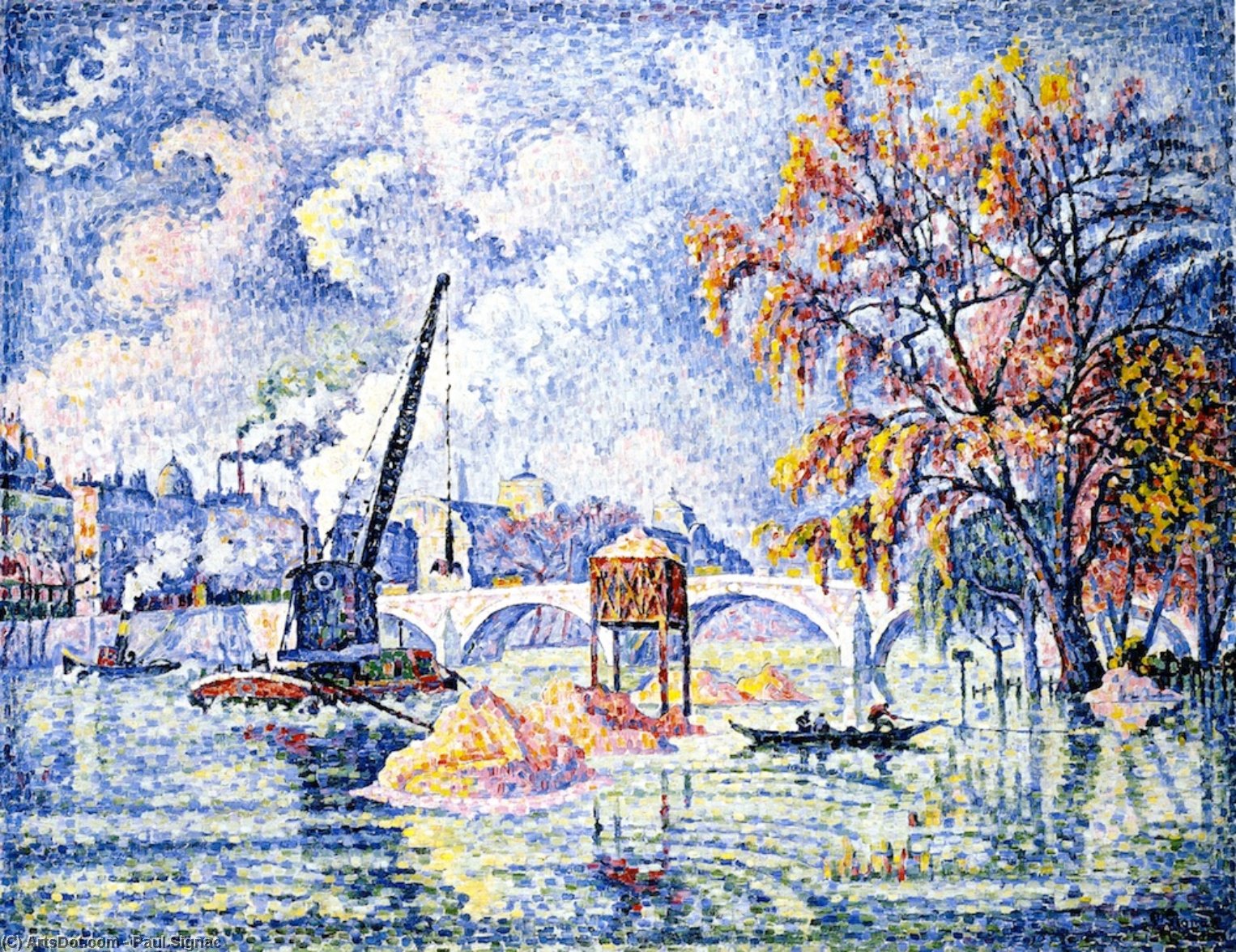 Wikioo.org - The Encyclopedia of Fine Arts - Painting, Artwork by Paul Signac - Flood at the Pont Royal, Paris
