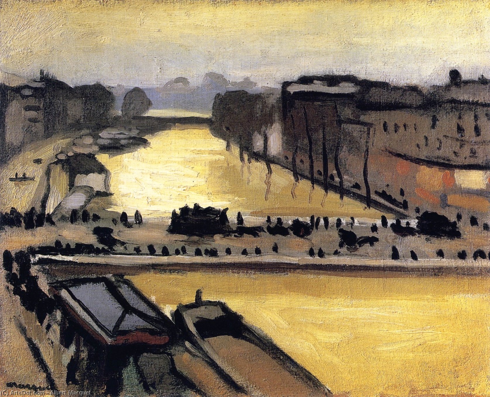 Wikioo.org – La Enciclopedia de las Bellas Artes - Pintura, Obras de arte de Albert Marquet - Inundaciones en París