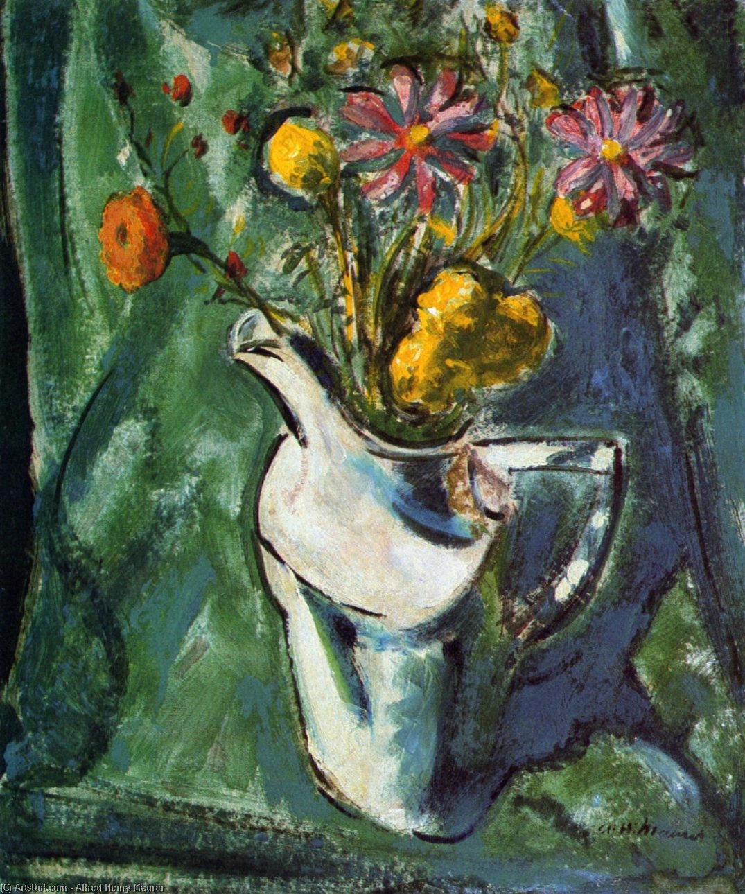 Wikioo.org - Bách khoa toàn thư về mỹ thuật - Vẽ tranh, Tác phẩm nghệ thuật Alfred Henry Maurer - Floral Still Life