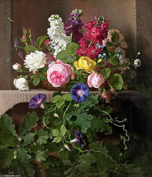 WikiOO.org - אנציקלופדיה לאמנויות יפות - ציור, יצירות אמנות Otto Didrik Ottesen - Floral Still Life