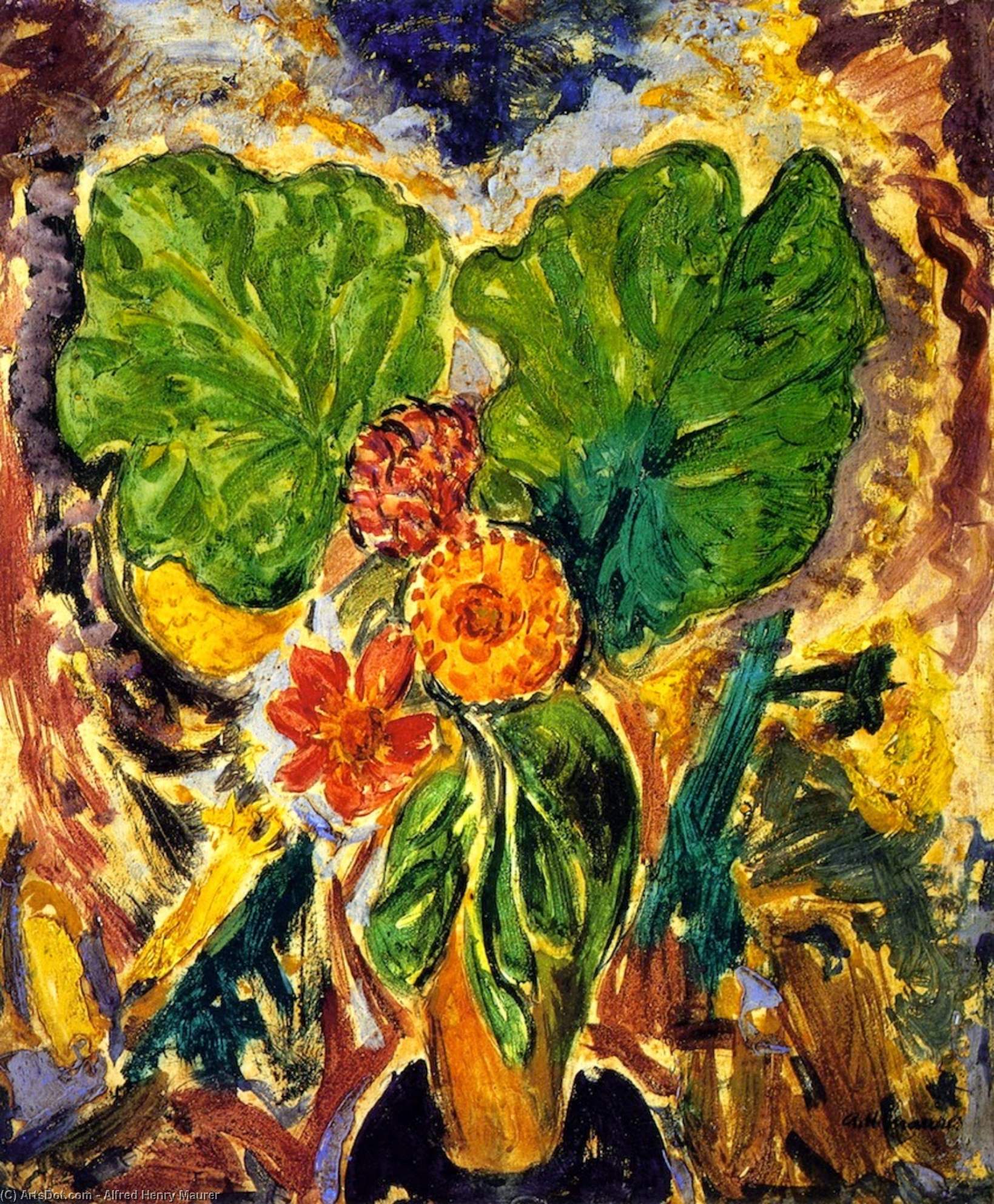 Wikioo.org - สารานุกรมวิจิตรศิลป์ - จิตรกรรม Alfred Henry Maurer - Floral Still LIfe