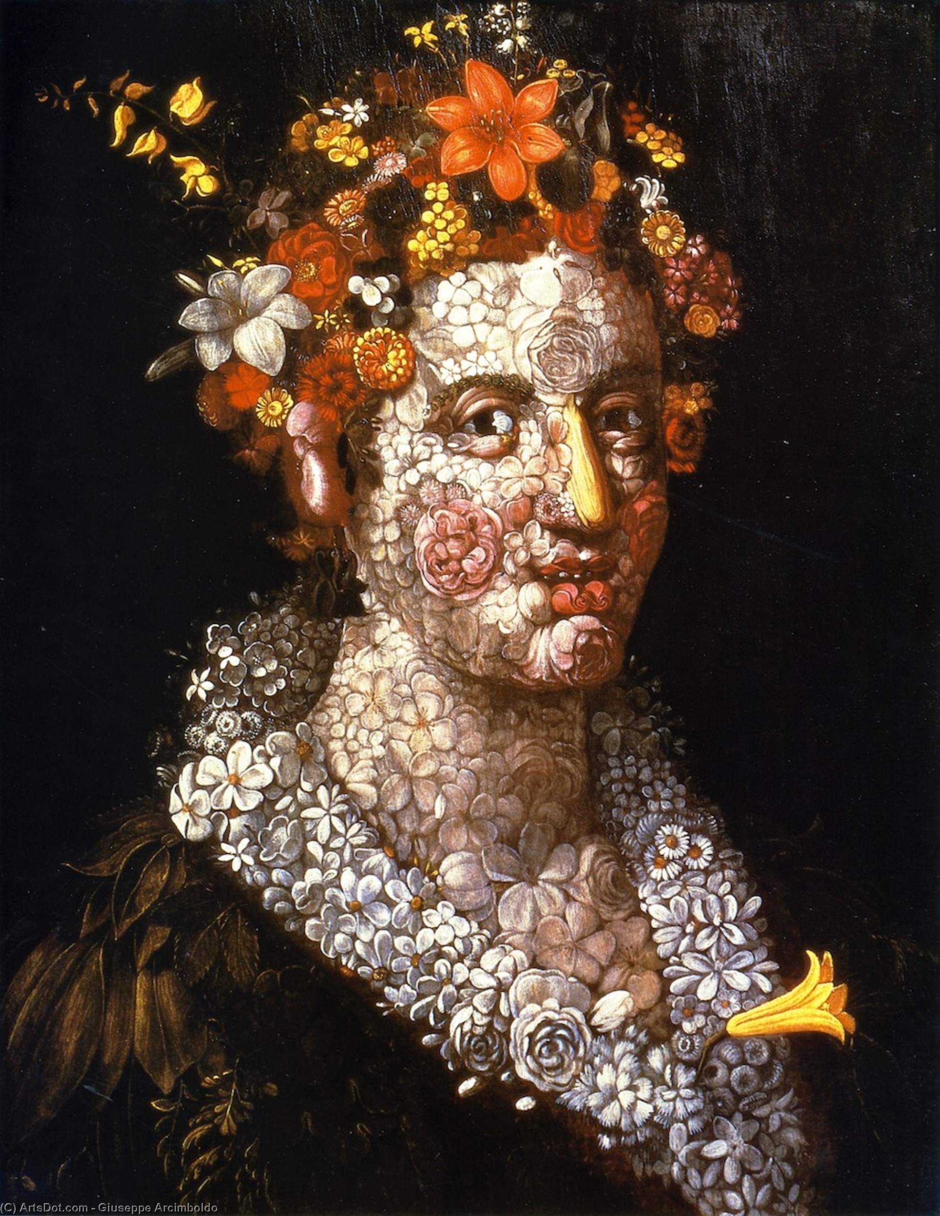 Wikioo.org - สารานุกรมวิจิตรศิลป์ - จิตรกรรม Giuseppe Arcimboldo - Floral Still LIfe