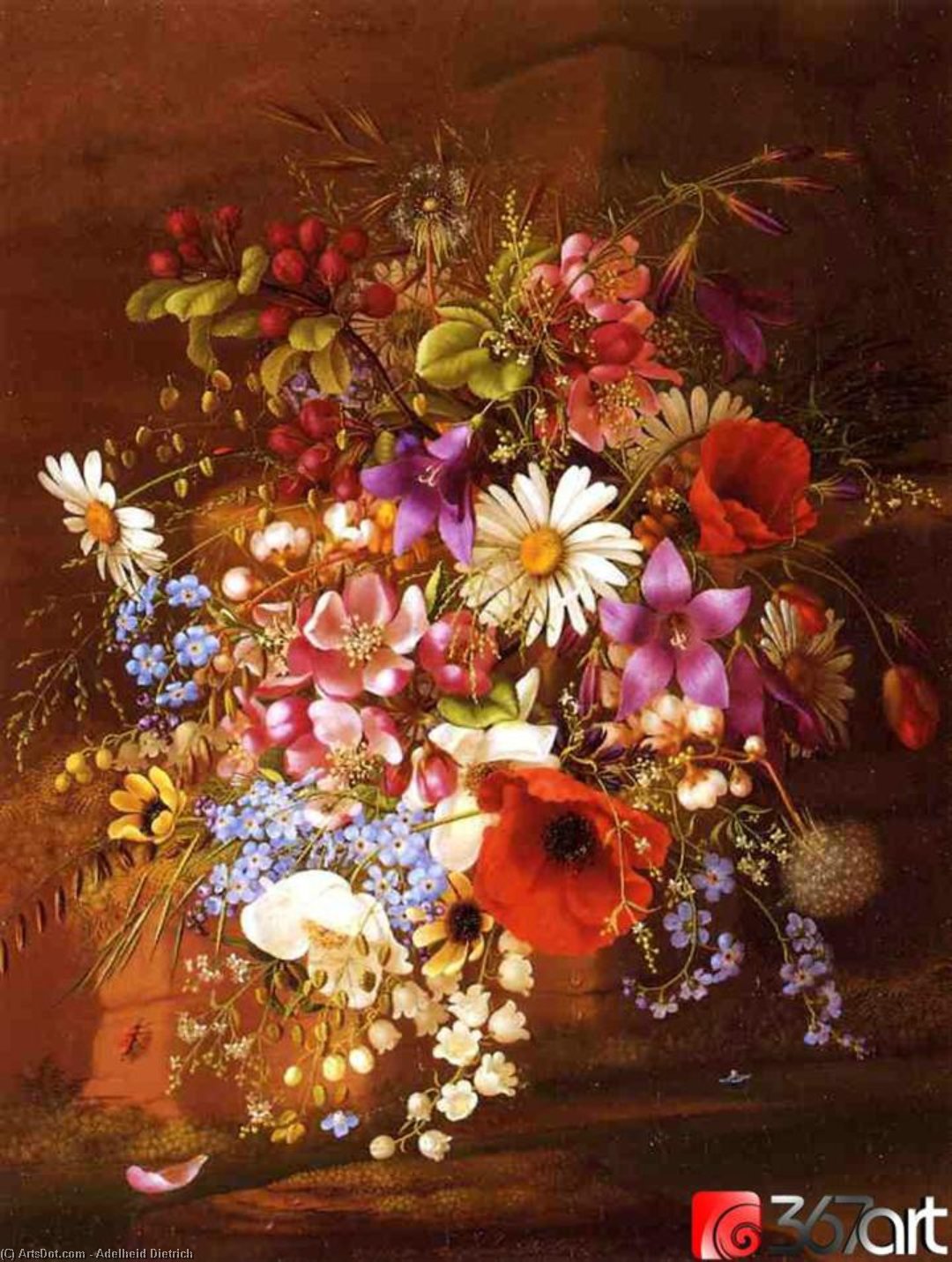 Wikioo.org – L'Encyclopédie des Beaux Arts - Peinture, Oeuvre de Adelheid Dietrich - nature morte florale
