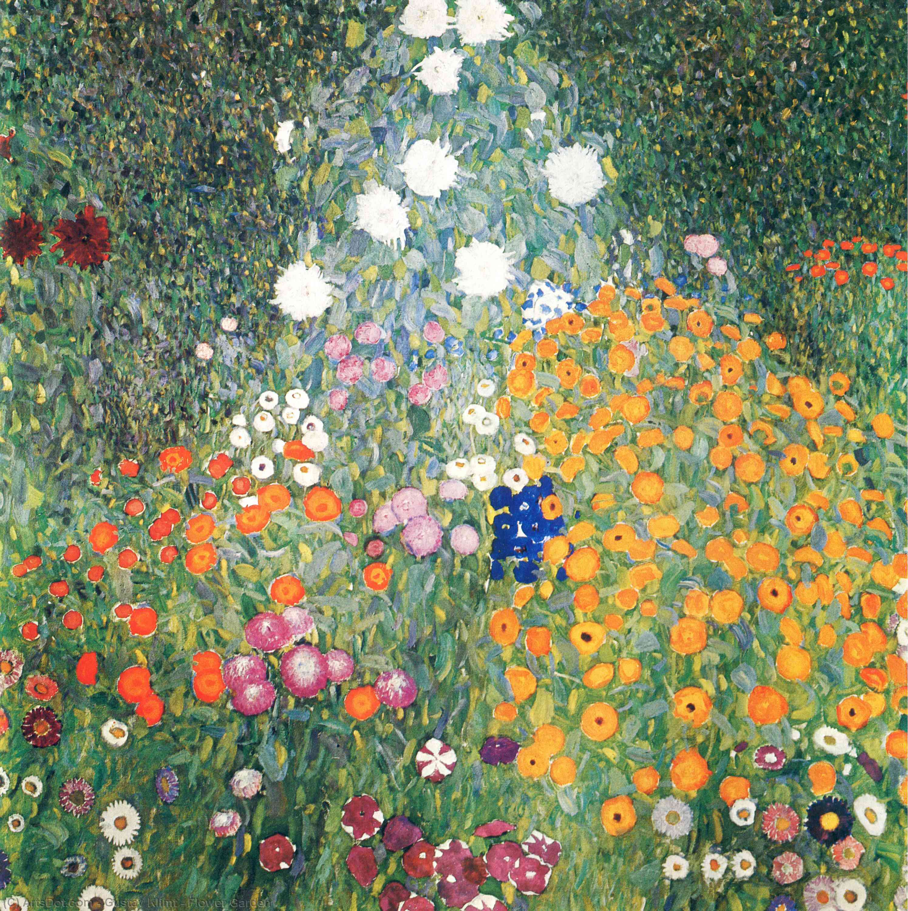 WikiOO.org - Encyclopedia of Fine Arts - Schilderen, Artwork Gustav Klimt - Flower Garden