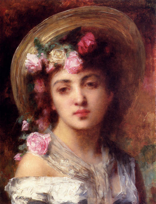WikiOO.org - Encyclopedia of Fine Arts - Målning, konstverk Alexei Alexeievich Harlamoff - The Flower Girl