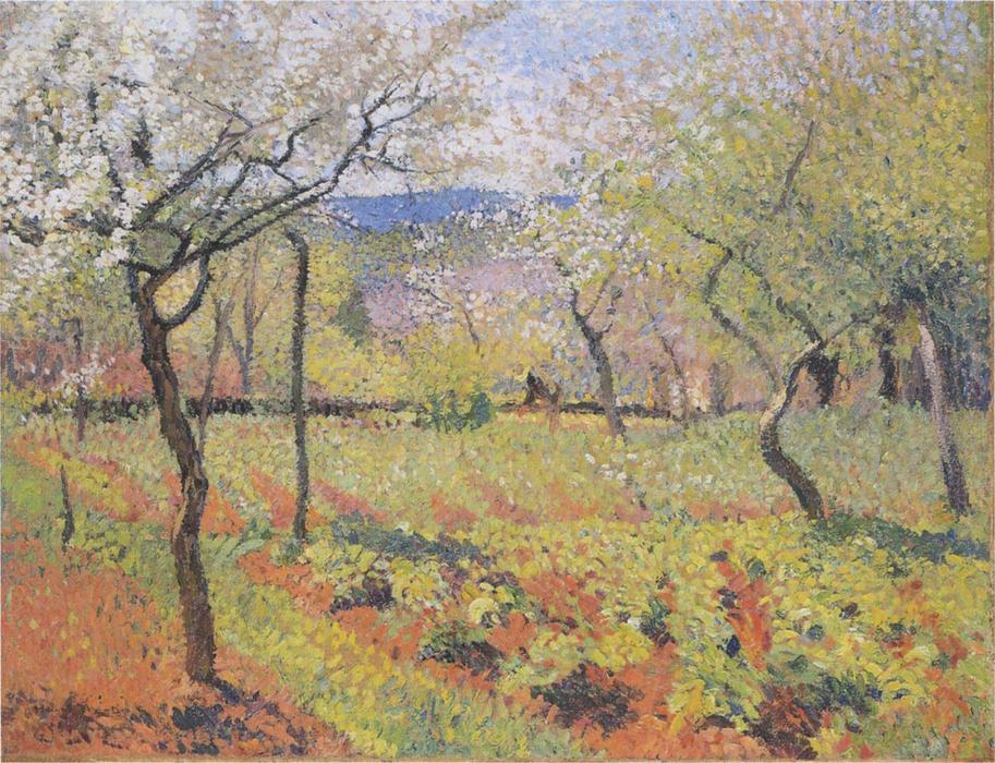 Wikioo.org – L'Enciclopedia delle Belle Arti - Pittura, Opere di Henri Jean Guillaume Martin - Fioritura Garden contro  Molla