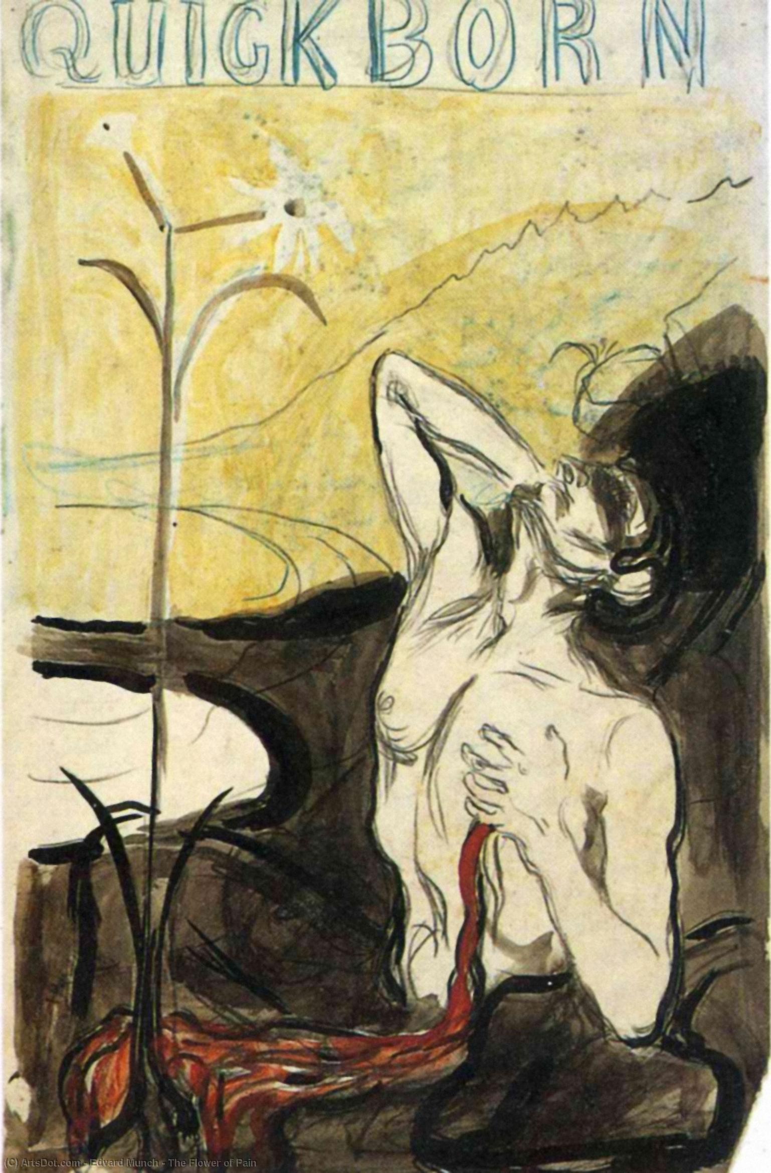 Wikoo.org - موسوعة الفنون الجميلة - اللوحة، العمل الفني Edvard Munch - The Flower of Pain