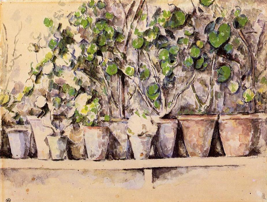 Wikioo.org - The Encyclopedia of Fine Arts - Painting, Artwork by Paul Cezanne - Flowerpots