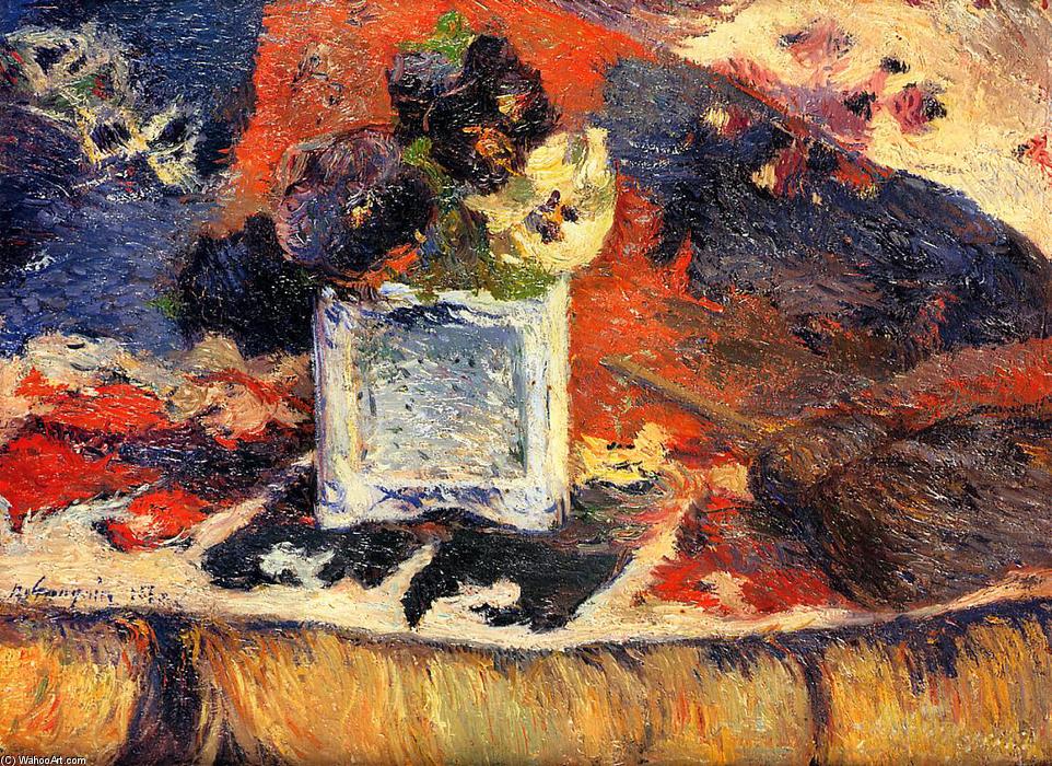 Wikioo.org – L'Enciclopedia delle Belle Arti - Pittura, Opere di Paul Gauguin - Fiori e moquette anche  nota  come  Viole del pensiero