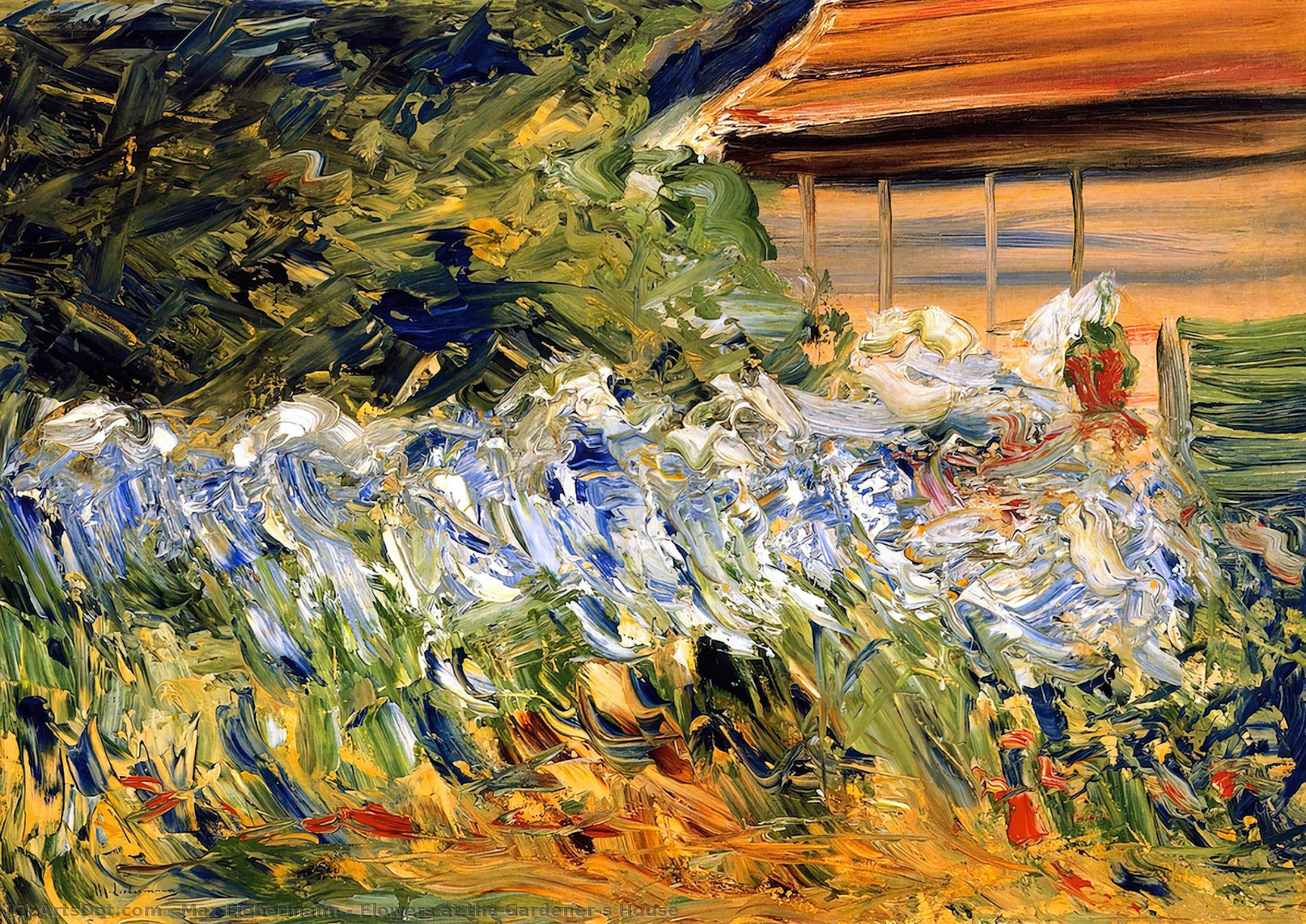 Wikioo.org - The Encyclopedia of Fine Arts - Painting, Artwork by Max Liebermann - Flowers at the Gardener's House