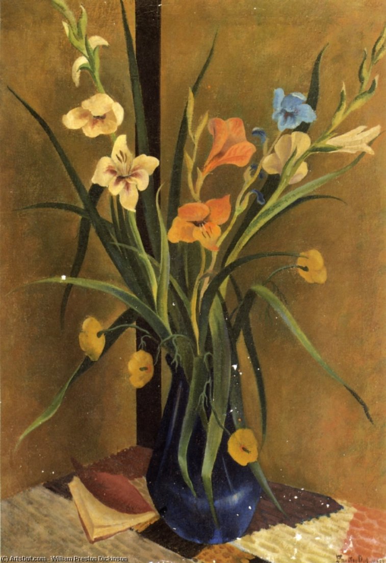 Wikioo.org - The Encyclopedia of Fine Arts - Painting, Artwork by William Preston Dickinson - Flowers in a Vase