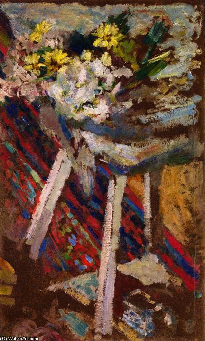 Wikioo.org – La Enciclopedia de las Bellas Artes - Pintura, Obras de arte de Jean Edouard Vuillard - Flores en un taburete
