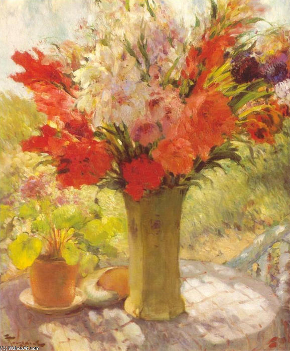 WikiOO.org - Encyclopedia of Fine Arts - Malba, Artwork Fernand Toussaint - Flowers on a Sunny Table