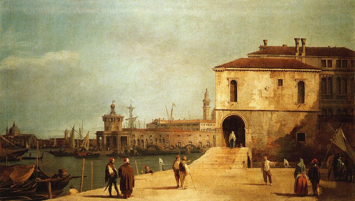 WikiOO.org - Enciklopedija dailės - Tapyba, meno kuriniai Giovanni Antonio Canal (Canaletto) - Fonteghetto della Farina