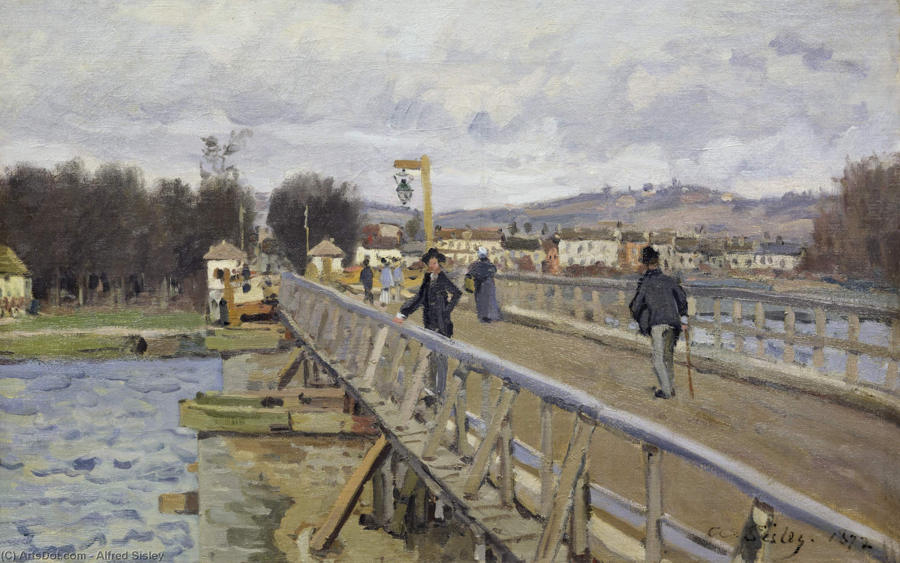 Wikioo.org - The Encyclopedia of Fine Arts - Painting, Artwork by Alfred Sisley - Footbridge at Argenteuil