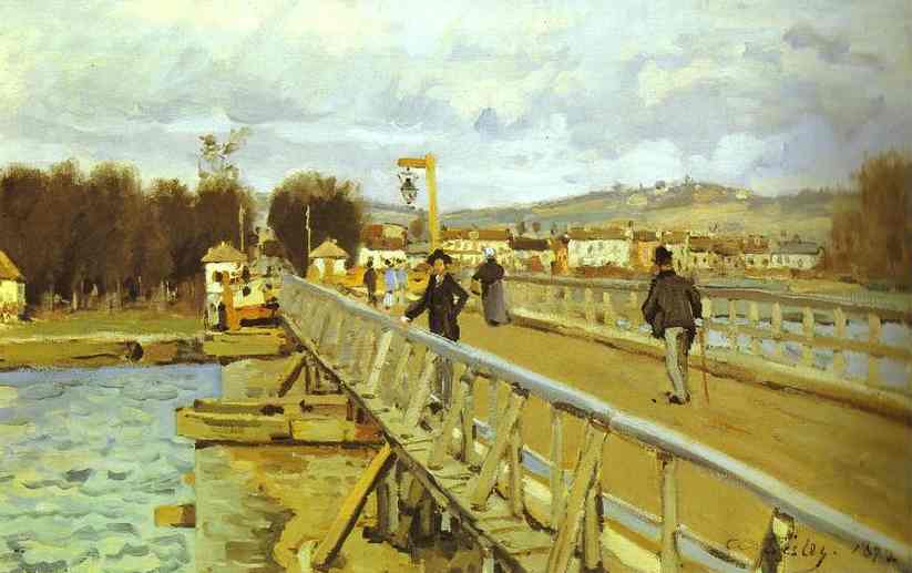 Wikioo.org - The Encyclopedia of Fine Arts - Painting, Artwork by Alfred Sisley - Footbridge at Argenteuil