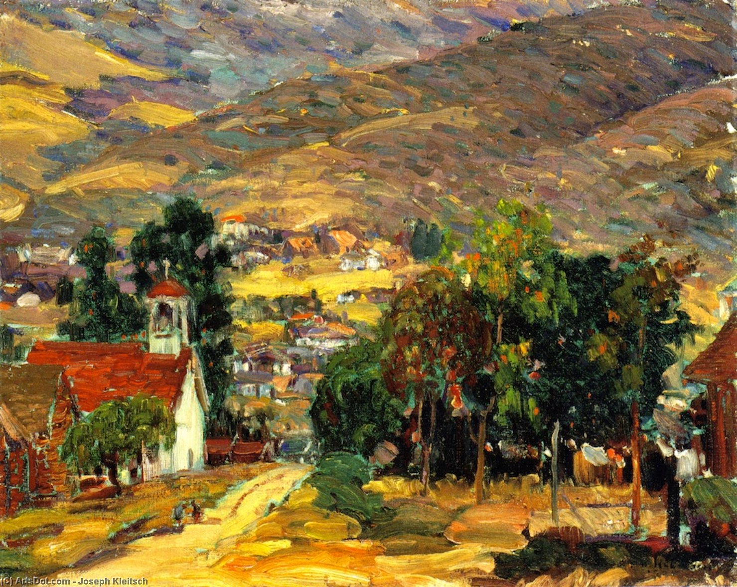 Wikioo.org - The Encyclopedia of Fine Arts - Painting, Artwork by Joseph Kleitsch - Foothill Village