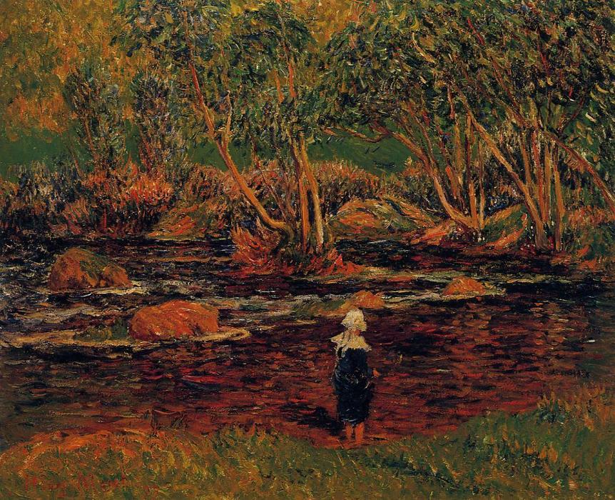 WikiOO.org - دایره المعارف هنرهای زیبا - نقاشی، آثار هنری Henri Moret - A Ford, Pont-Aven River