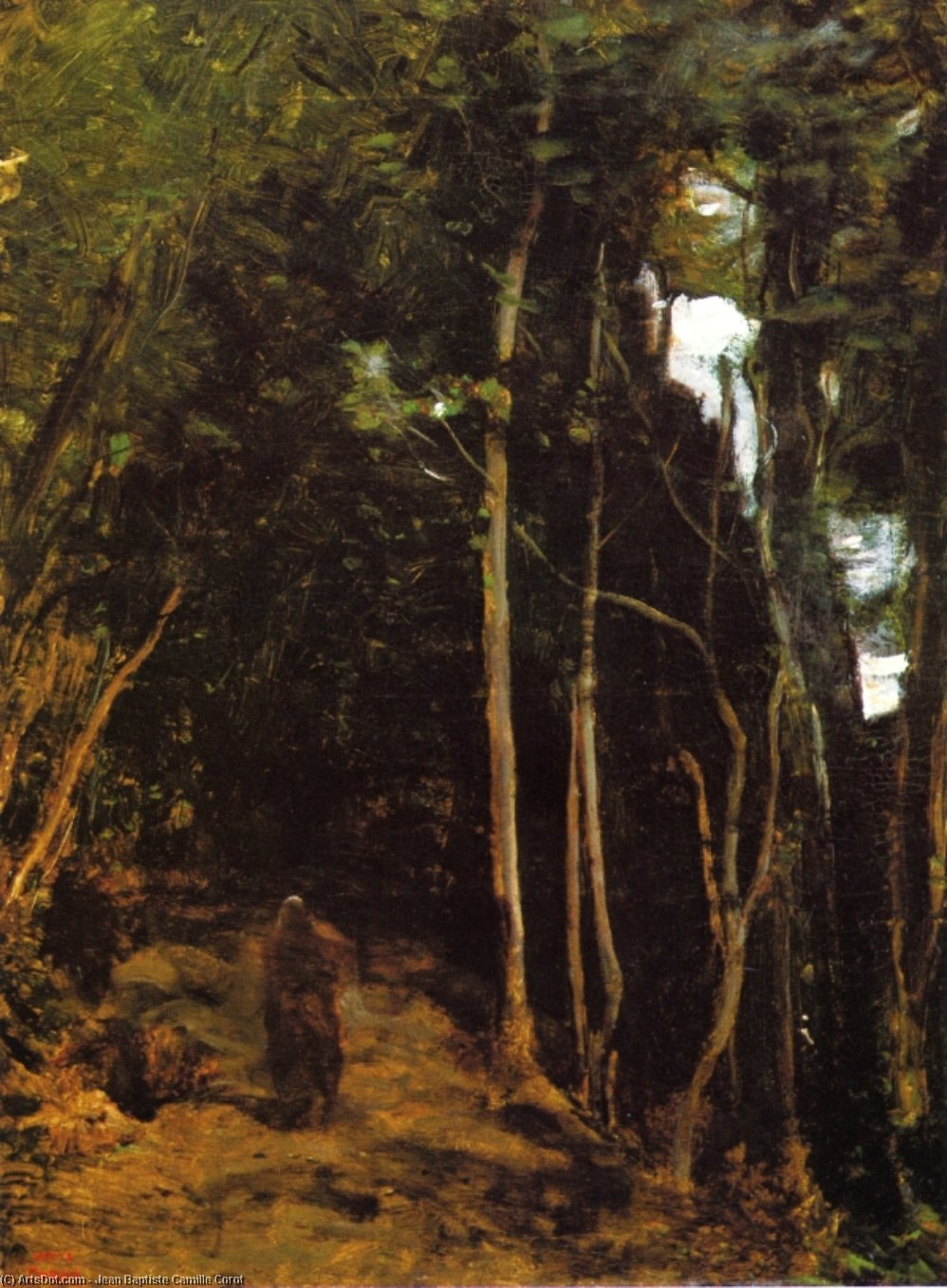 Wikioo.org – La Enciclopedia de las Bellas Artes - Pintura, Obras de arte de Jean Baptiste Camille Corot - Bosque de Fontainebleau