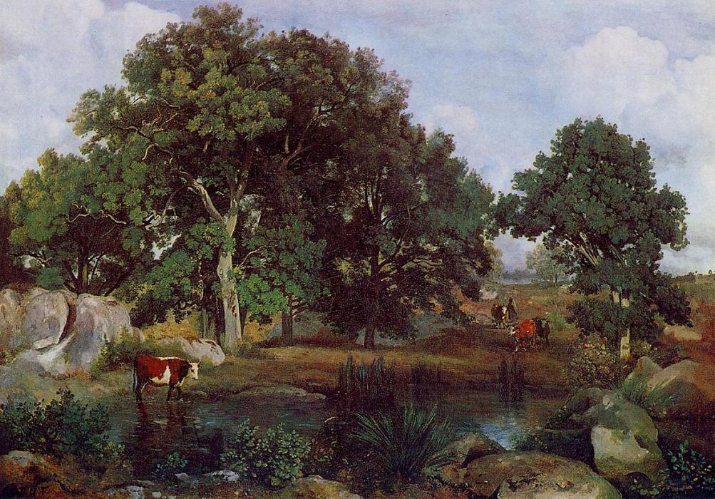 Wikioo.org - The Encyclopedia of Fine Arts - Painting, Artwork by Jean Baptiste Camille Corot - Forest of Fontainebleau